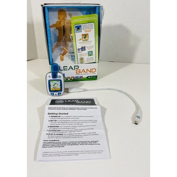 LeapFrog LeapBand Blue Kids Leap Band Activity Watch With Cord Instructions Fun - Picture 2 of 12